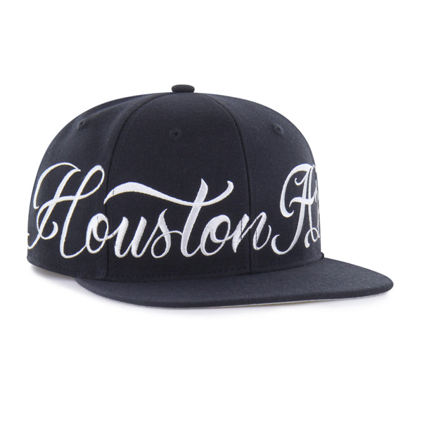 Mr Cartoon New Era Houston cap 帽子 Houston Astros Mister Cartoon Wrap Script '47 Captain - Navy