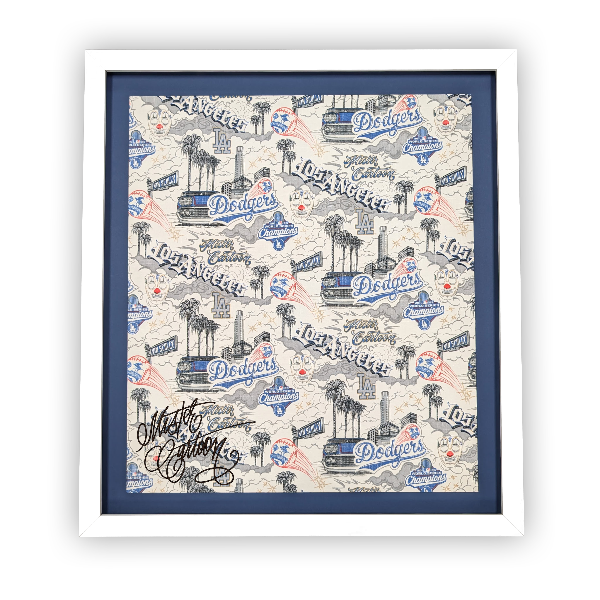 Mister Cartoon x Reyn Spooner x LA Dodgers® - Signed Framed Fabric Pri