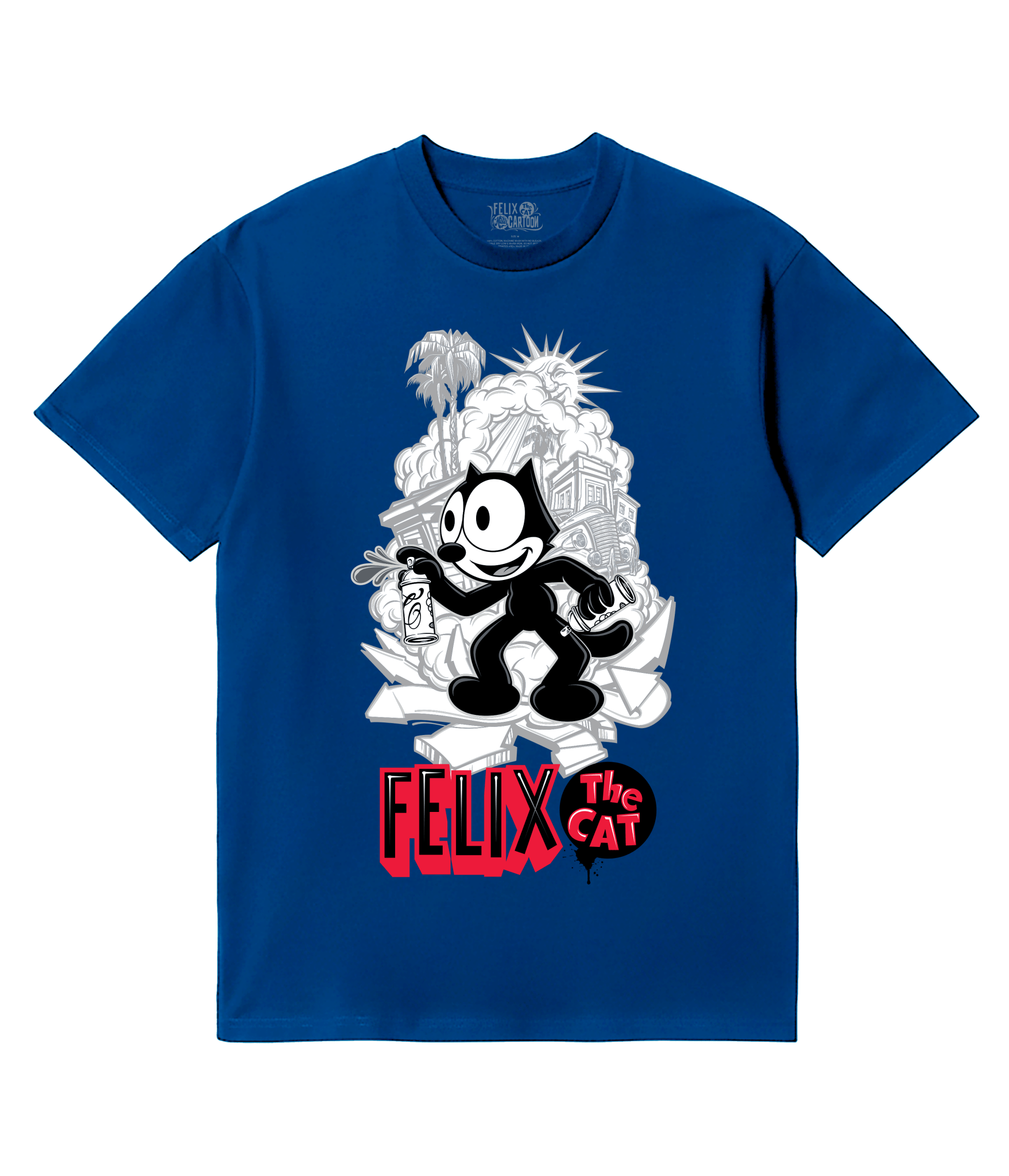 Felix the Cat X Mister Cartoon Blue Short Sleeve