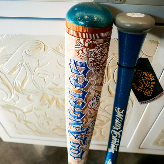 LA Dodgers x Mister Cartoon x Pillbox Full-Size Hand Painted Numbered Limited Edition Collectors Bat