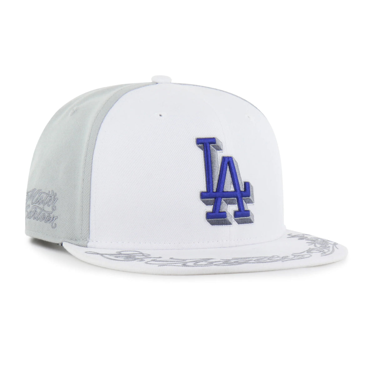 LA Dodgers Grey & White Script Captains Hat