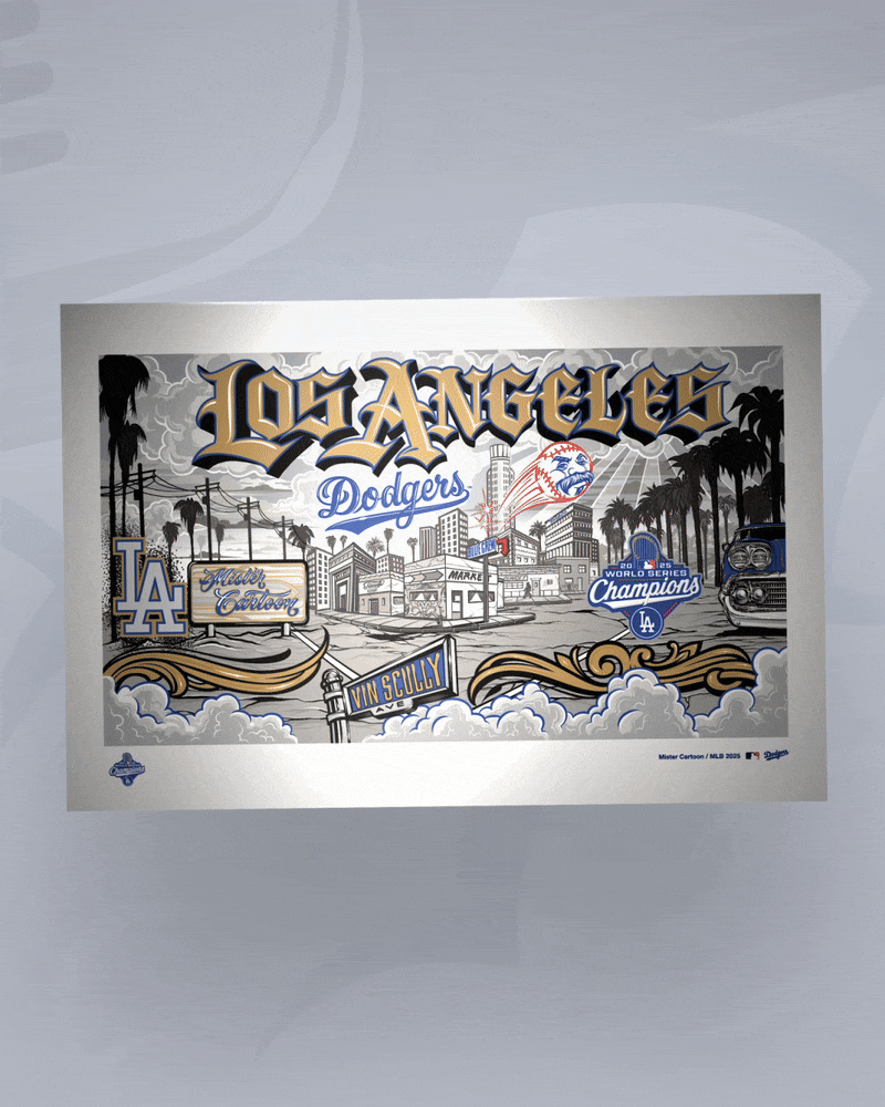 Mister Cartoon - Los Angeles Dodgers World Series Champions 2025 Lenticular Print – Three Prints in one