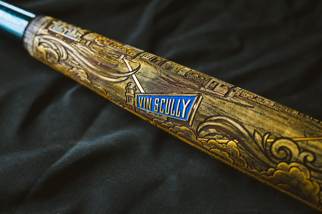 GOLD WORLD SERIES 2024 x LA DODGERS X MISTER CARTOON X PILLBOX FULL-SIZE HAND PAINTED & NUMBERED LIMITED EDITION COLLECTORS BAT