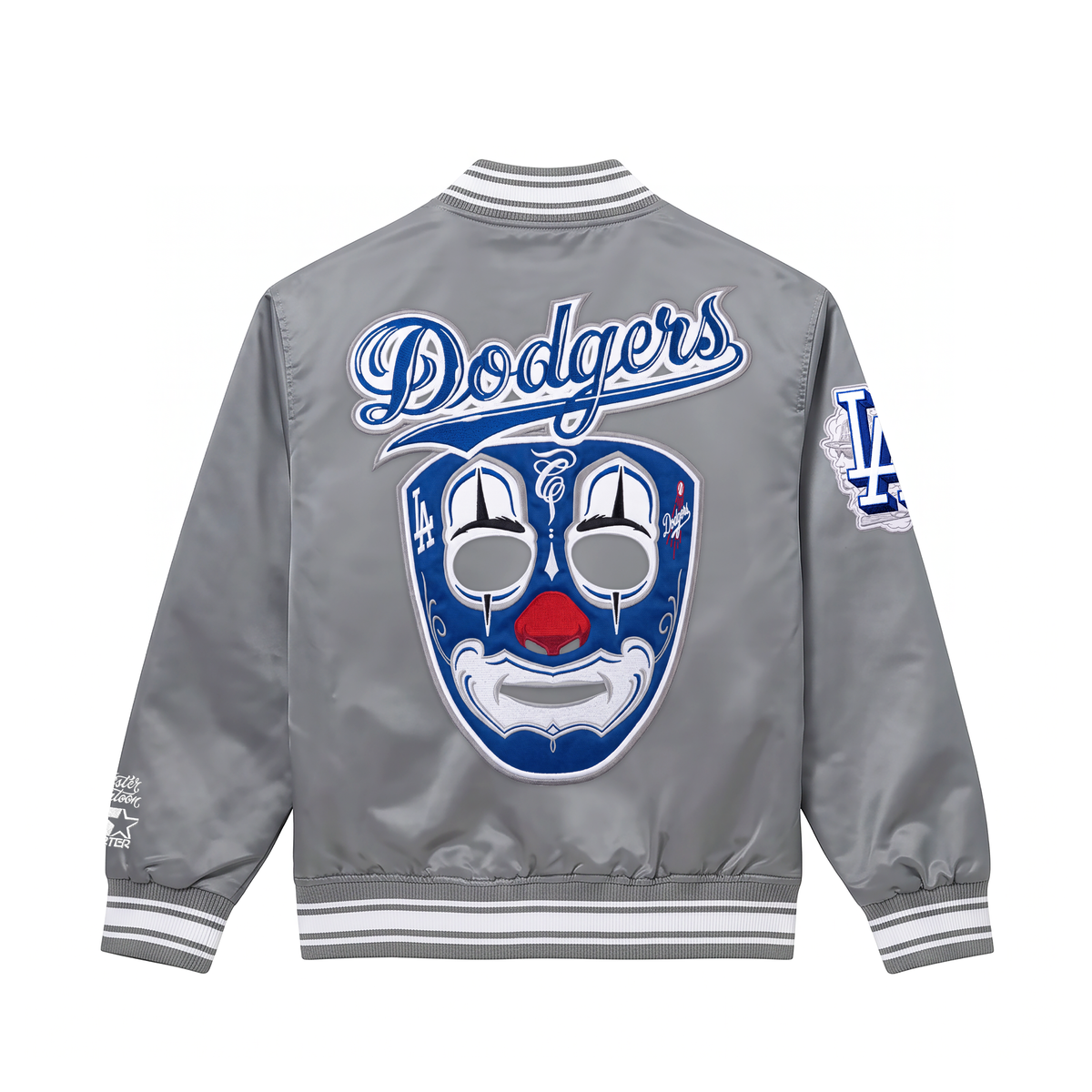 LA Dodgers x Mister Cartoon x Starter Jacket - Grey w/ '47 Script Captain Hat