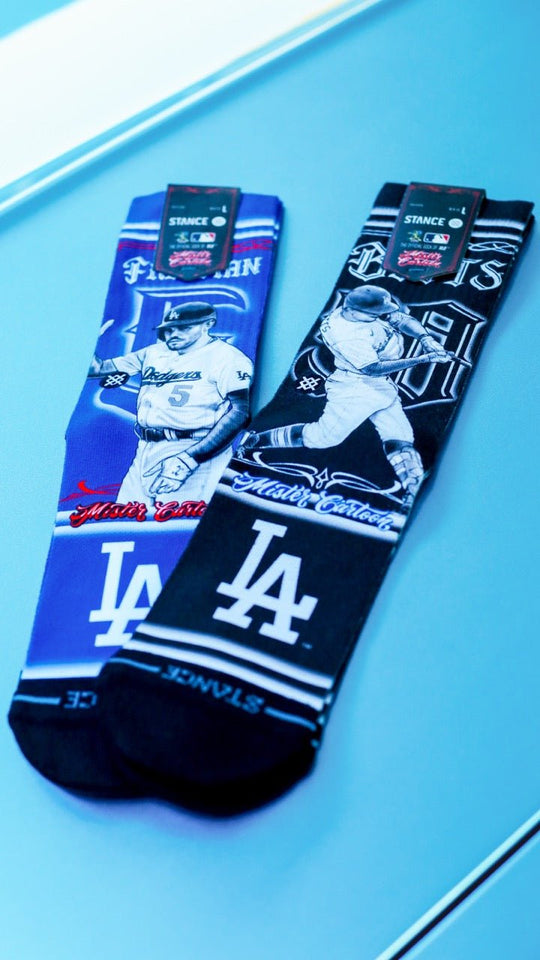 LA Dodgers x Cartoon x Mookie Betts Stance Crew Socks - Black - Toons Mart