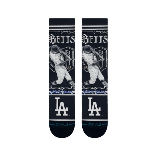 LA Dodgers x Cartoon x Mookie Betts Stance Crew Socks - Black - Toons Mart