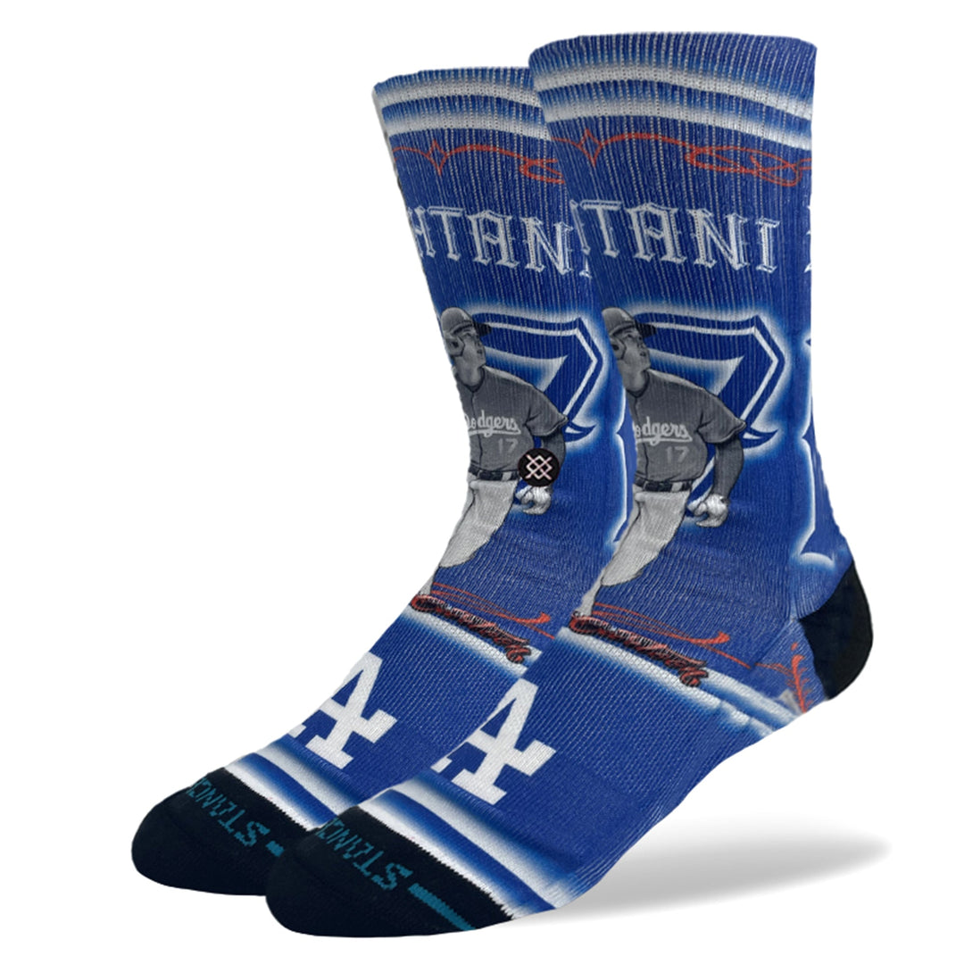 LA Dodgers x Cartoon x Shohei Ohtani Stance Crew Socks - Blue - Toons Mart