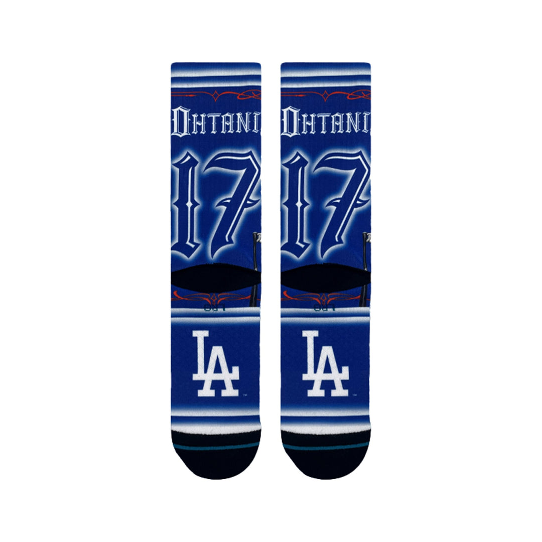 LA Dodgers x Cartoon x Shohei Ohtani Stance Crew Socks - Blue - Toons Mart