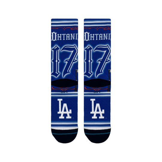 LA Dodgers x Cartoon x Shohei Ohtani Stance Crew Socks - Blue - Toons Mart