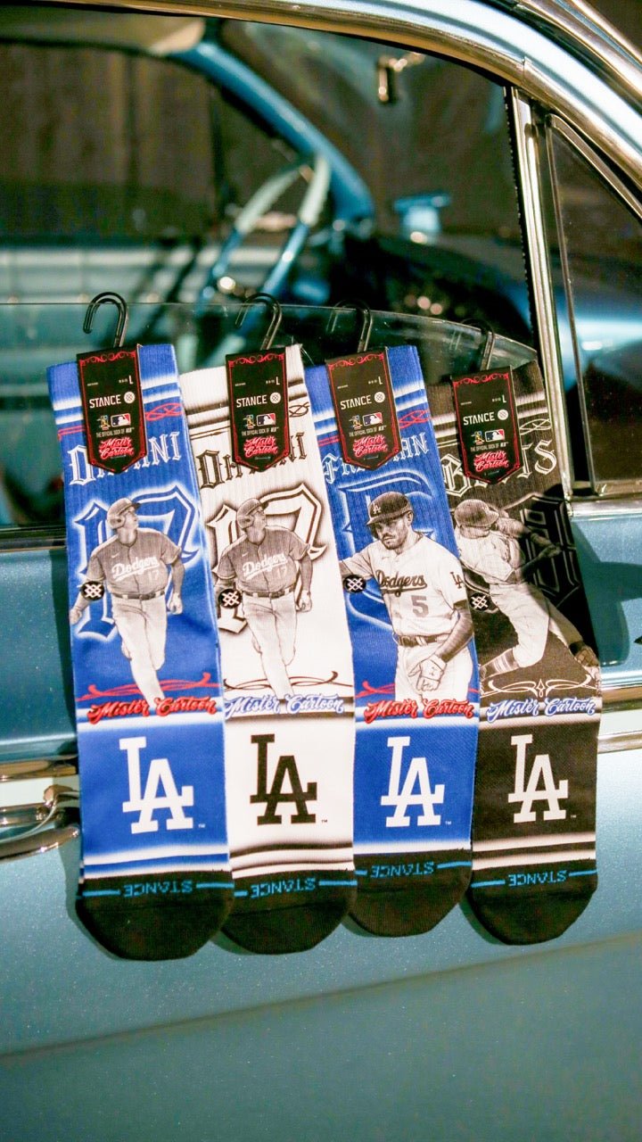 LA Dodgers x Cartoon x Shohei Ohtani Stance Crew Socks - Blue