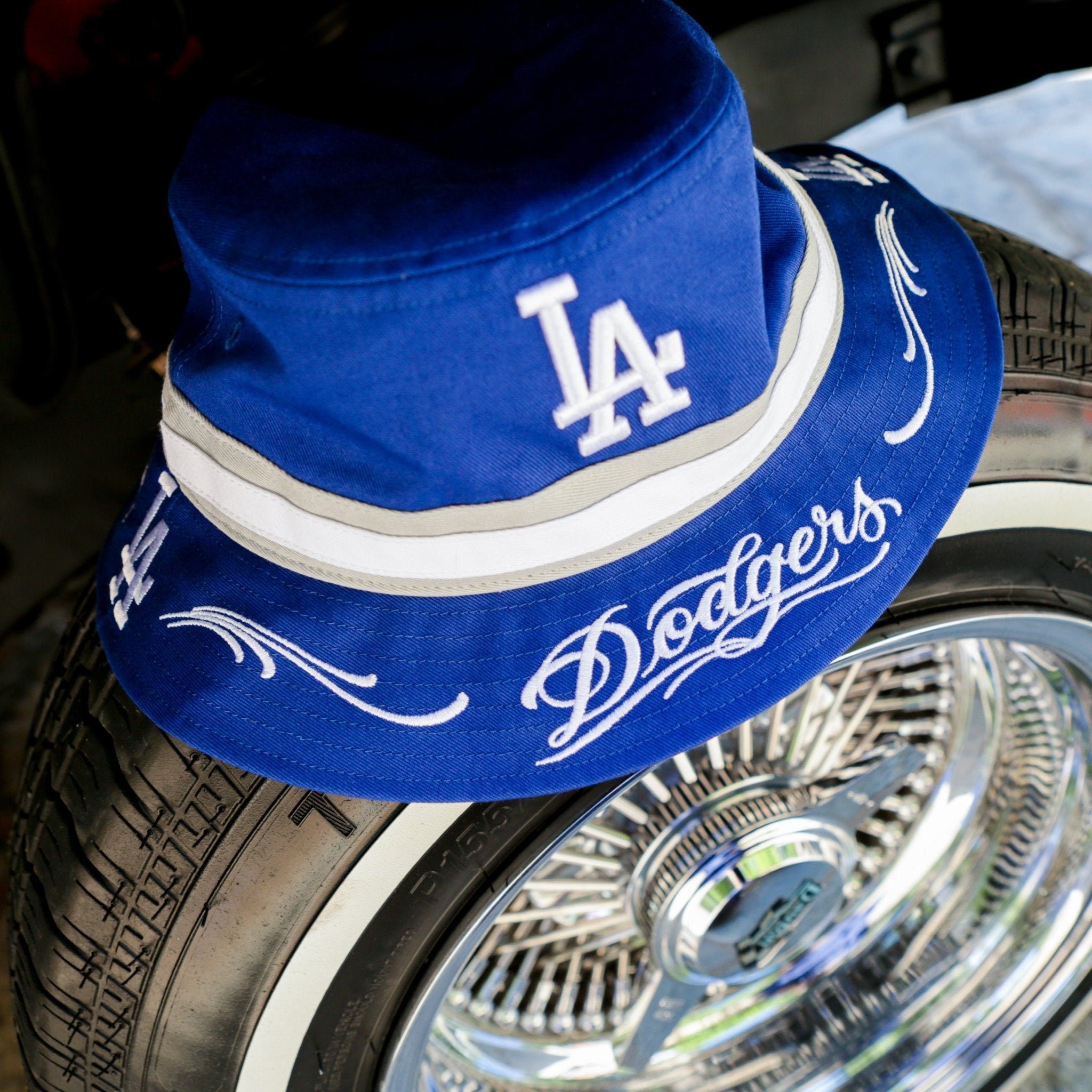 Los Angeles Dodgers x Mister Cartoon Royal Tattoo Bucket Hat