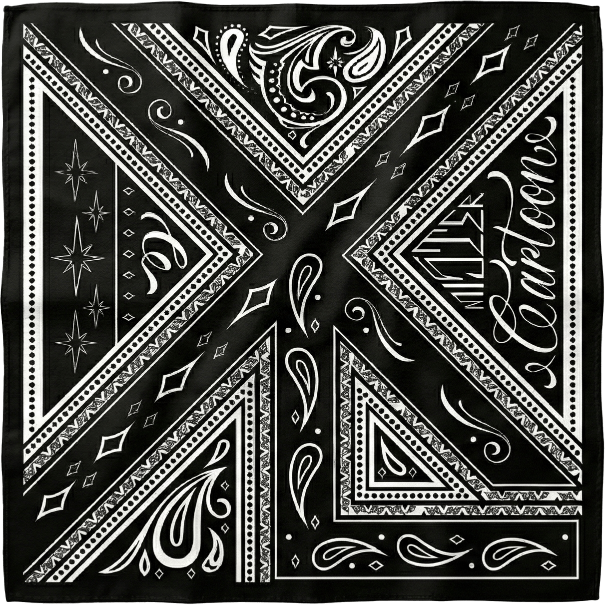 XLARGE x MR.CARTOON BANDANA - BLACK - Toons Mart