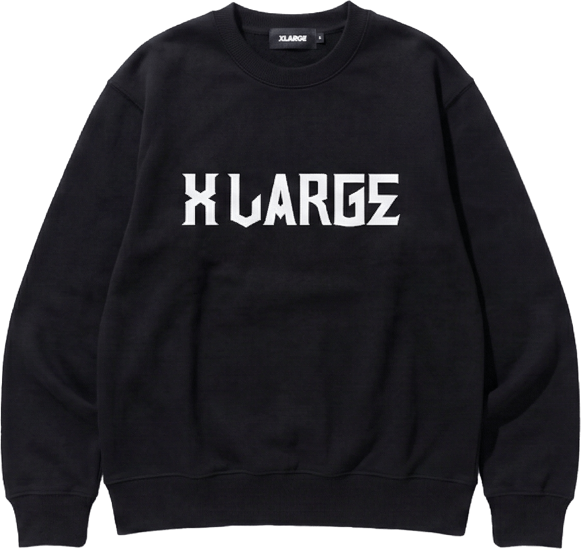 XLARGE x MR.CARTOON CREWNECK SWEAT SHIRT - BLACK - Toons Mart