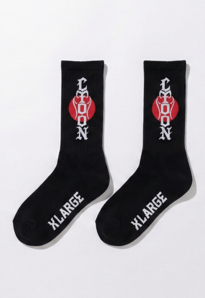 XLARGE x MR.CARTOON SOCKS - BLACK - Toons Mart