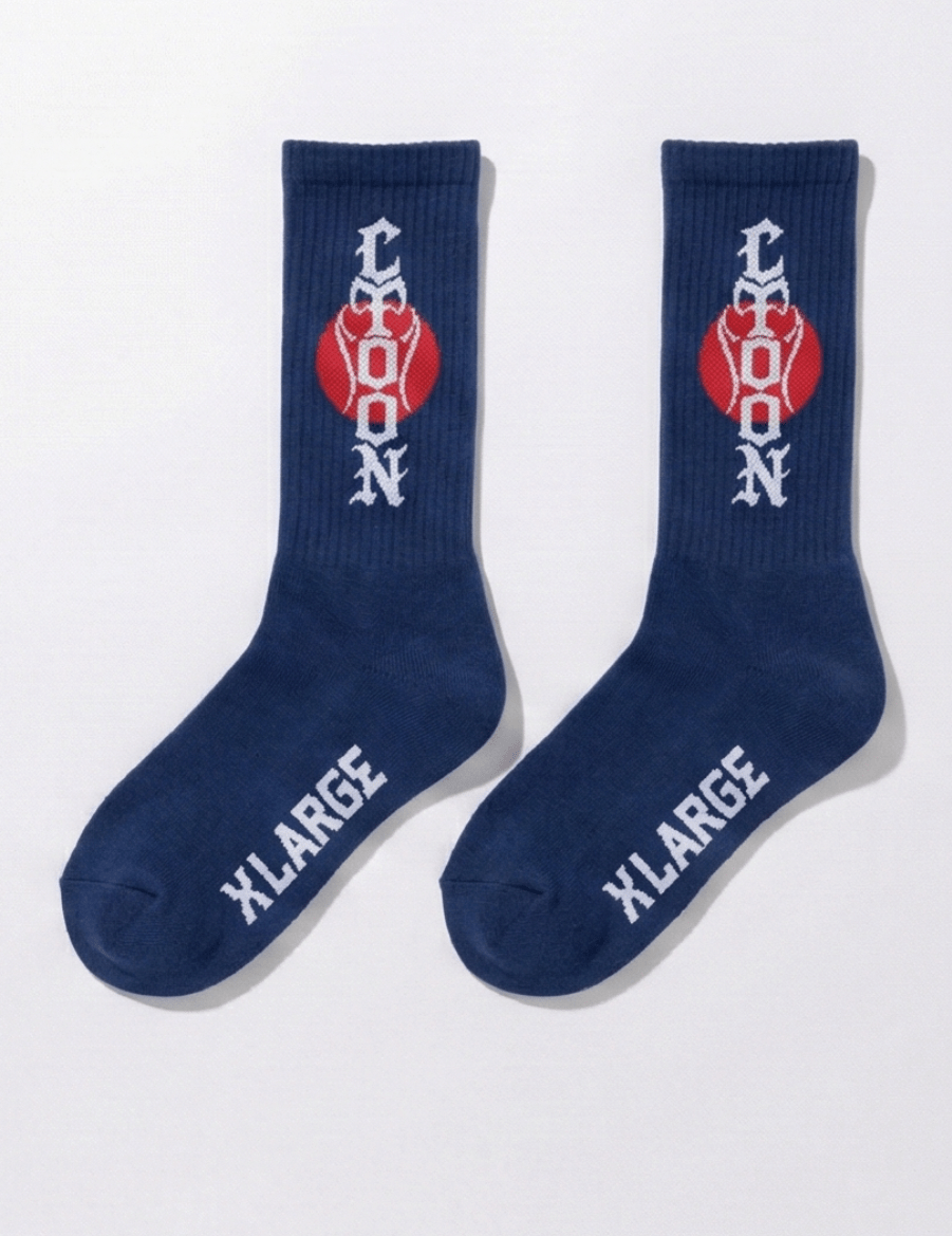 XLARGE x MR.CARTOON SOCKS - BLUE - Toons Mart