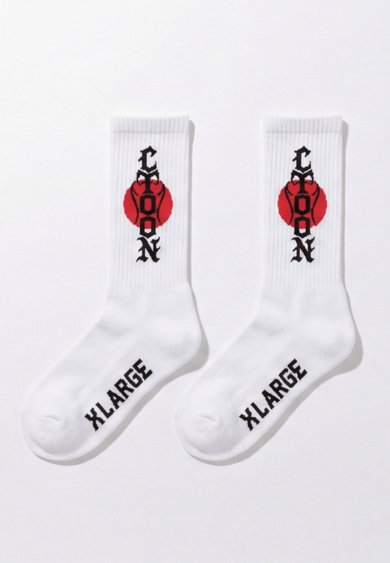 XLARGE x MR.CARTOON SOCKS - WHITE - Toons Mart